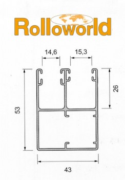Gerade, doppelte Aluminium-F�hungsschiene mit Dichtung PPDO 53