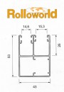 Gerade, doppelte Aluminium-F�hungsschiene mit Dichtung PPDO 53