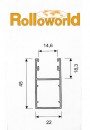 Gerade Aluminium-F�hungsschiene mit Dichtung PP 45