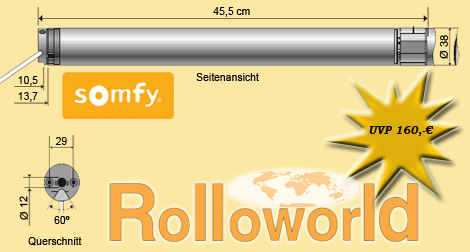 Somfy Mars 9/16 LS40 buismotor 230V - Rolluik & screen